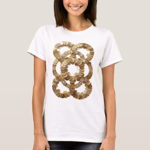 Camiseta Anéis Dourados de Prata Bold Design Personalizado