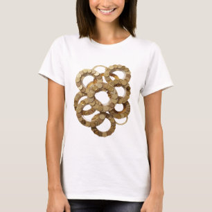 Camiseta Anéis Dourados de Prata WITTY Impressão