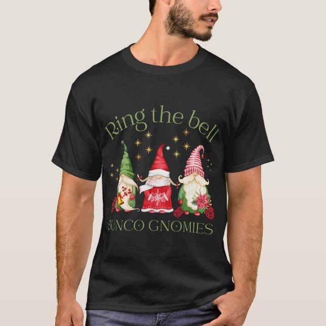 Camiseta Anel Bell Bunco Gnomies Bunco Gnomos de Natal (Frente)