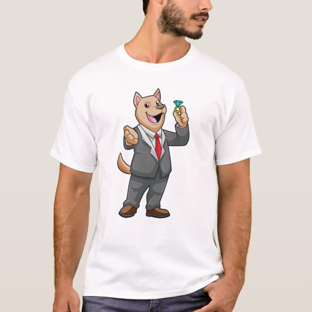 Camiseta anel de Casamento de Cachorro (Frente)