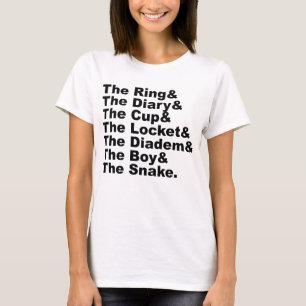 Camiseta Anel & Diário & Xícara & Colar & Diadema & Menino 