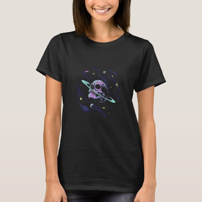 Camiseta Anel Gótico de Saturno Planeta Galáxia Sol Sol (Frente)
