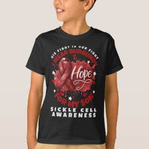Camiseta Anemia Célula Falsiforme Veste Borgonha Para O Meu