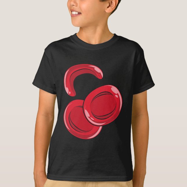 Camiseta Anemia das Células Falsiformes do Sangue Vermelho  (Frente)