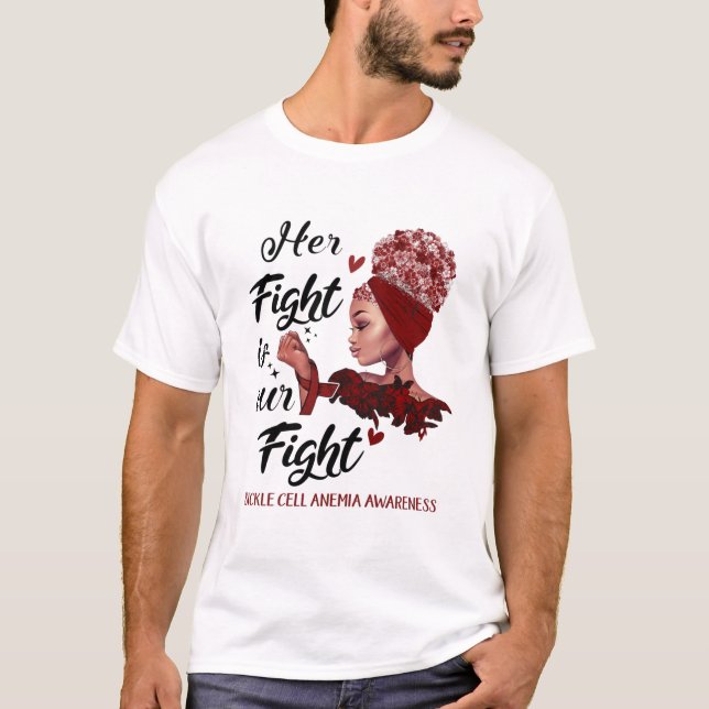 Camiseta Anemia das Células Falsiformes Sensibilização Sua  (Frente)