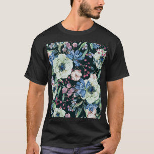 Camiseta Anemone Wildflower: Padrão de Aquarela Vintage