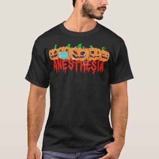 Camiseta Anestesia do Dia das Bruxas Pumpkins com máscara e