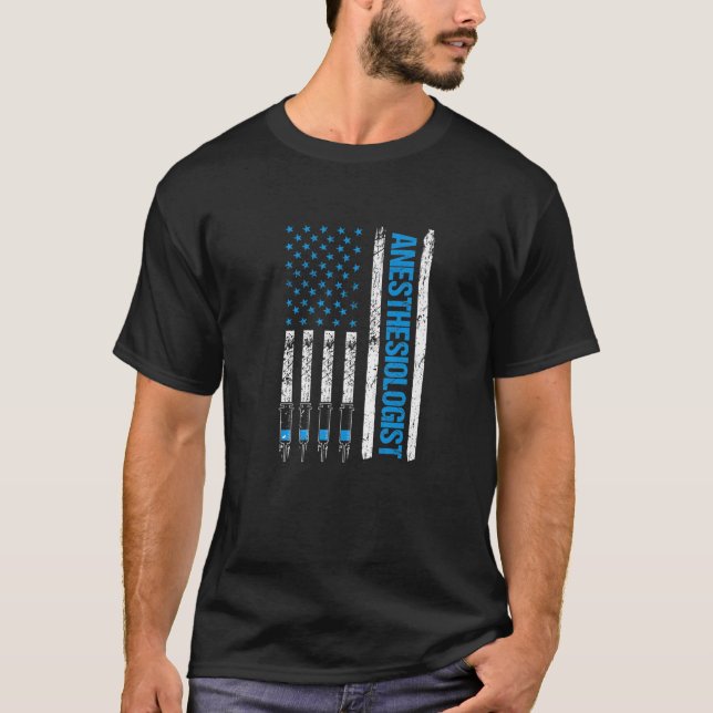 Camiseta Anestesiologista Flag Enfermeira Anestesio (Frente)