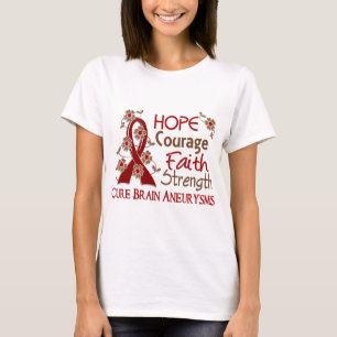 Camiseta Aneurismas do cérebro da força 3 da fé da corag
