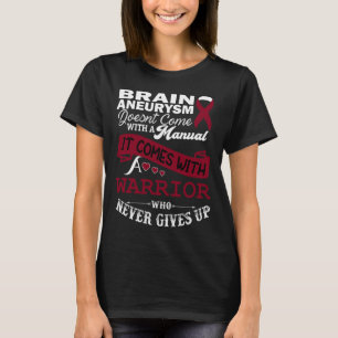 Camiseta Aneurismo cerebral Sensibilização Borgonha Guerrei