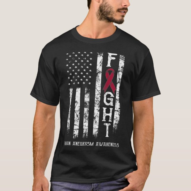 Camiseta Aneurysm Warrior USA Flag (Frente)