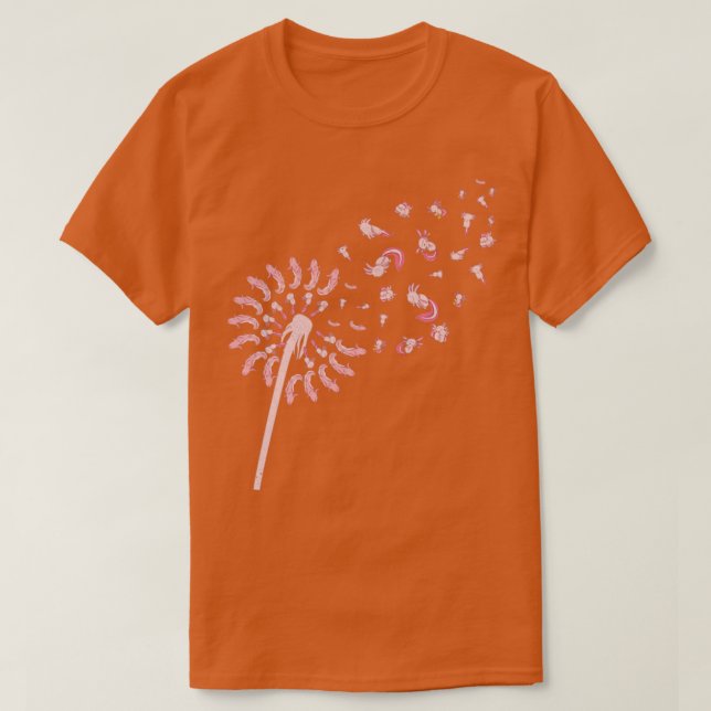 Camiseta Anfíbio Mexicano Dandelion Axolotl (Frente do Design)