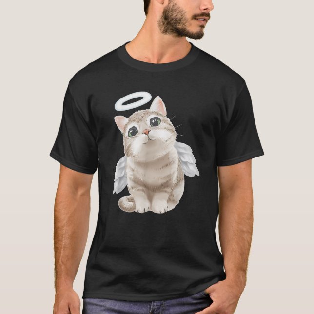 Camiseta angel cat for lovers cute little cats kitty kitten (Frente)
