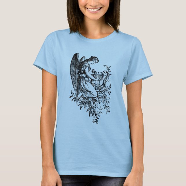 Camiseta Angel Com Harp E Flora (Frente)