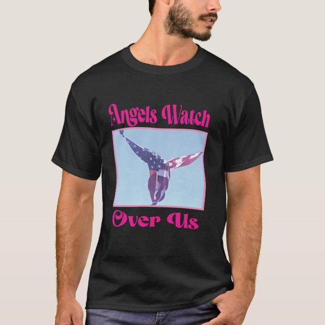 Camiseta Angel Flag no Trump Rally trump 07 13 2024 milagre (Frente)