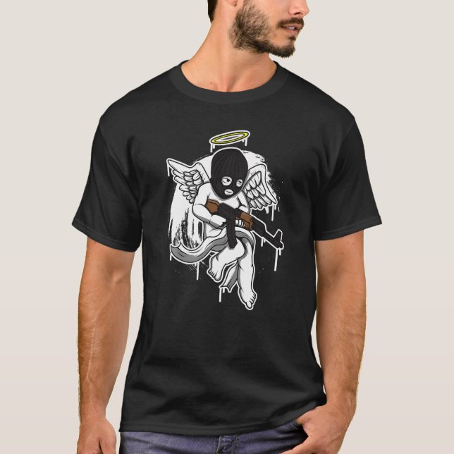 Camiseta Angel money ak4 strap Muerte Rap Ski Streetwe (Frente)