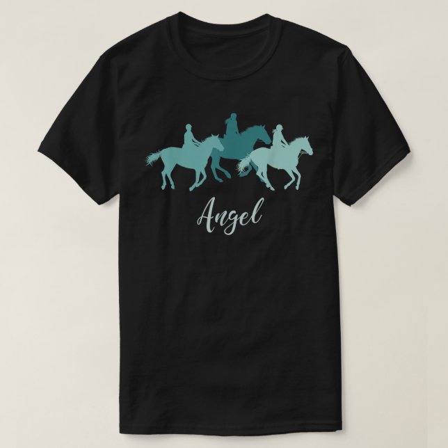 Camiseta Angel Name Gift Personalised Horse Girl (Frente do Design)