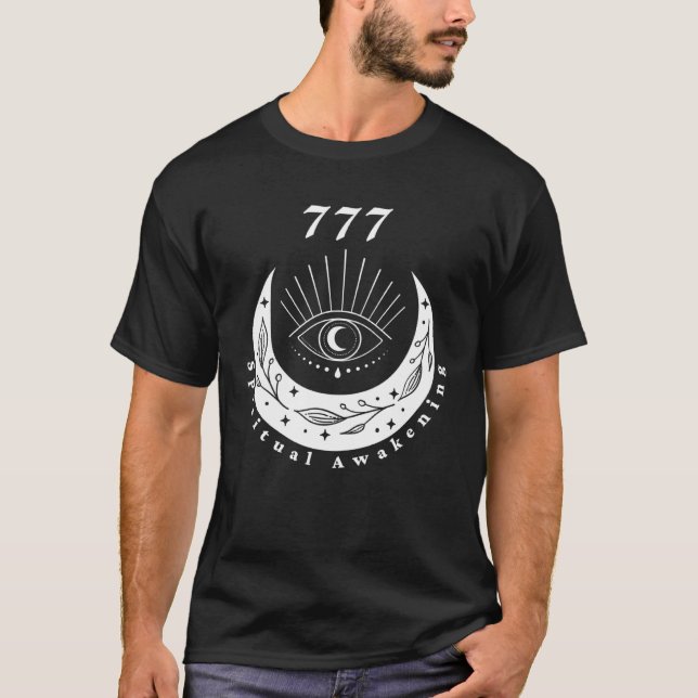 Camiseta Angel Number 777 Spiritual Awakening The Eye Moon (Frente)
