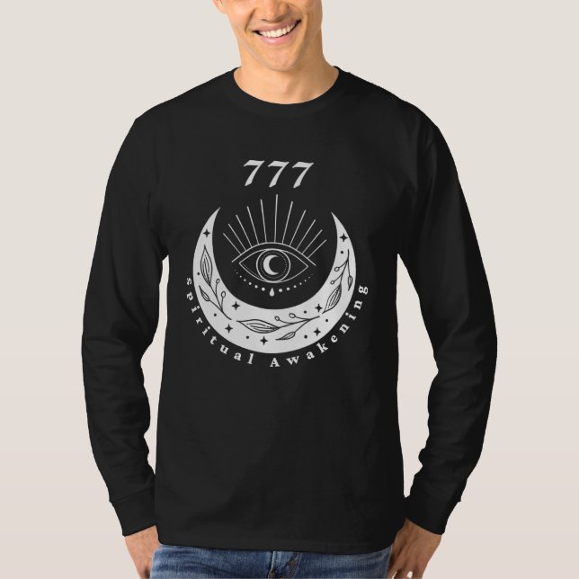 Camiseta Angel Number 777 Spiritual Awakening The Eye Moon (Frente)