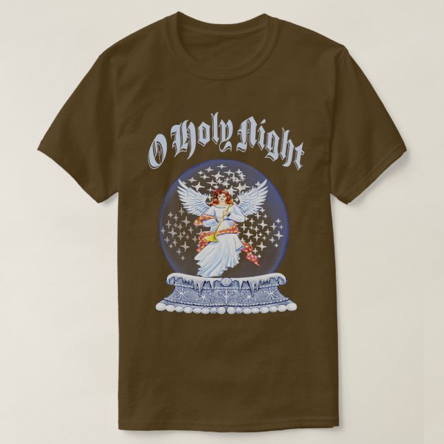 Camiseta Angel Snow Globe O Santo Natal (Frente do Design)