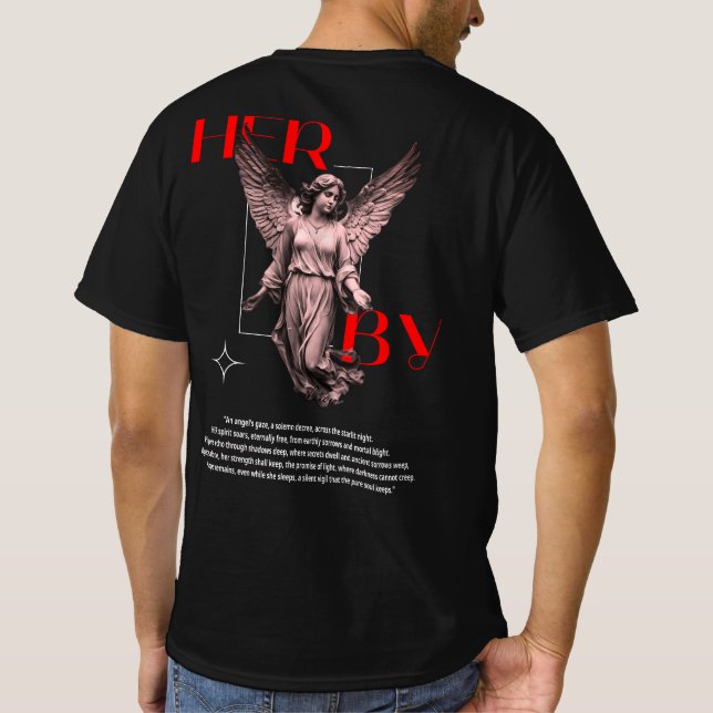 Camiseta Angel T-Shirt - HER BY - Estátua do Anjo Gótico (Verso)