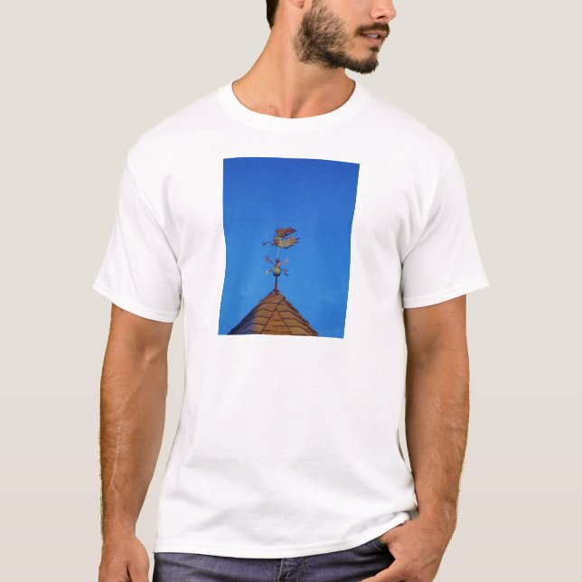 Camiseta Angel Weather Vane Bright Blue Sky (Frente)