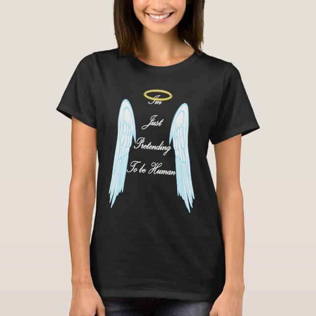 Camiseta angel with cool wings and halo (Frente)