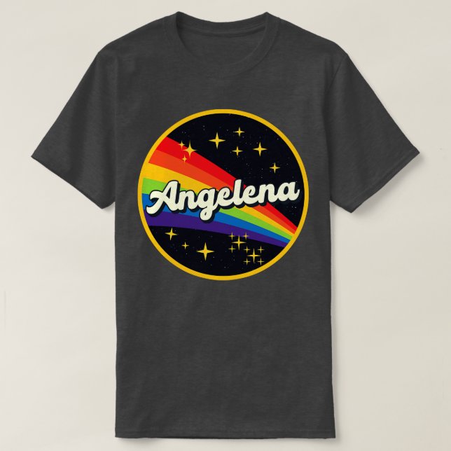Camiseta Angelena Rainbow No Space Vintage Style (Frente do Design)