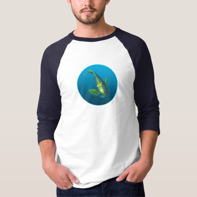 Camiseta Angelfish - Design sobre fundo azul gradiente | (Frente)