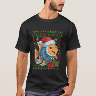 Camiseta Angelfish Xmas Lights Ugly Santa Hat Angelfish Chr