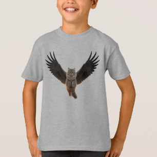 Camiseta Angelic Feline: Gato Bonito com Asas