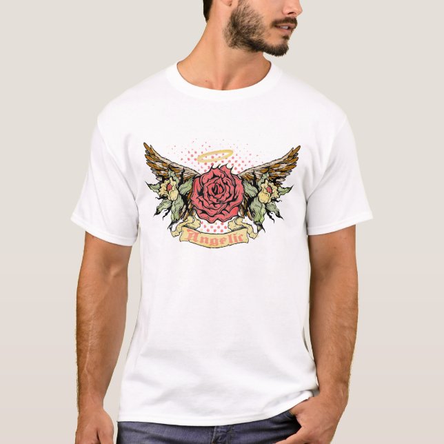 Camiseta Angélico voado aumentou (Frente)