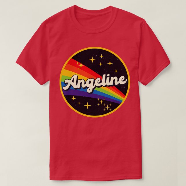Camiseta Angeline Rainbow No Space Vintage Style (Frente do Design)