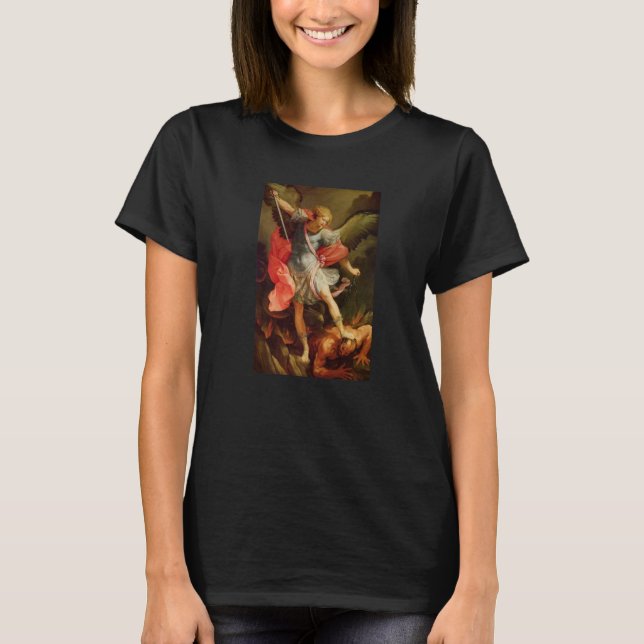 Camiseta Angels Archangel Michael Derrotando Satã (Frente)