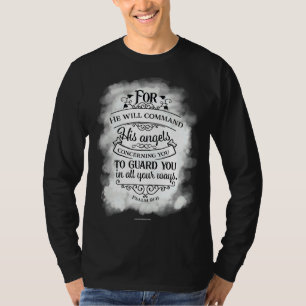 Camiseta Angels Guarda Você Bíblia Cristã Verso Religioso C