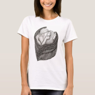 Camiseta Angels Kissing, Design preto e branco