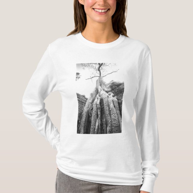 Camiseta Angkor Camboja, Árvore Ta Prohm (Frente)