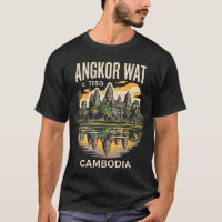 Angkor Wat Camboja Cartaz de Viagem Vintage Retro