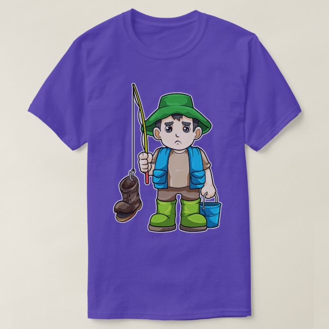 Camiseta Anglas com Balde de cana de pesca (Frente do Design)