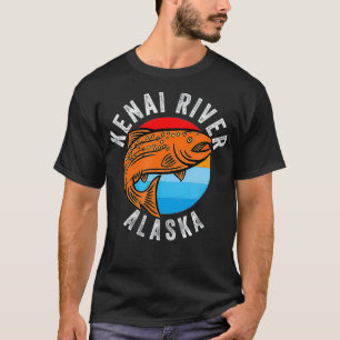 Camiseta Anglas de Salmão de Pesca do Quênia River Alaska