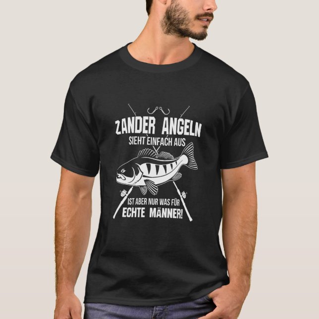Camiseta Angler zander fishing looks simply like fishermen (Frente)
