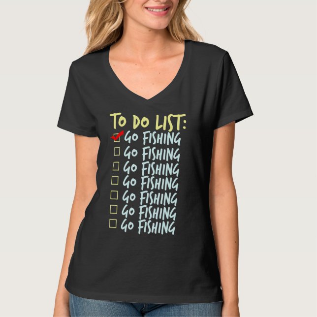 Camiseta Anglês a Fazer Lista Pesca Pescador (Frente)