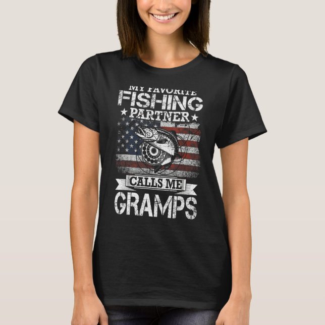 Camiseta Anglês I Meu Parceiro De Pesca Favorito Me Chama G (Frente)