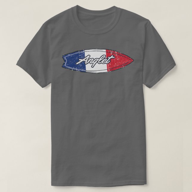 Camiseta Anglet France Flag Surfboard (Frente do Design)
