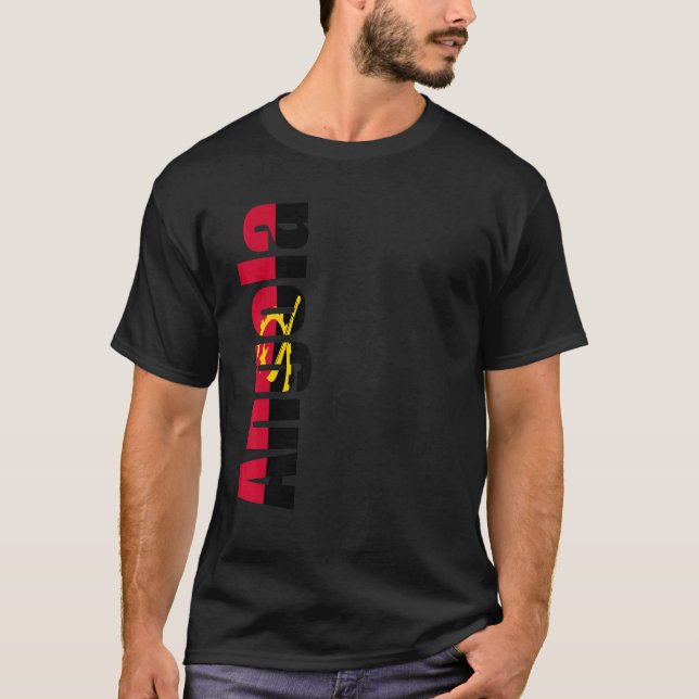 Camiseta Angola com cores de bandeira do lado de (Frente)