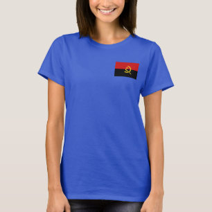 Camiseta Angola Flag e Map Dk T-Shirt