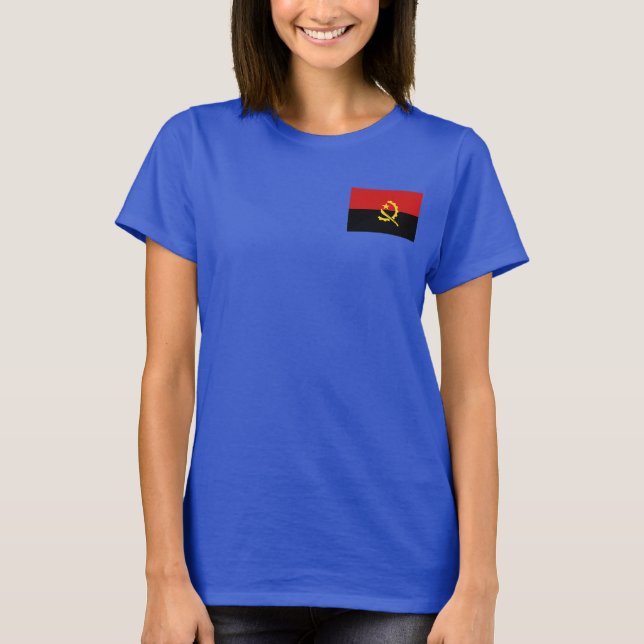 Camiseta Angola Flag e Map Dk T-Shirt (Frente)