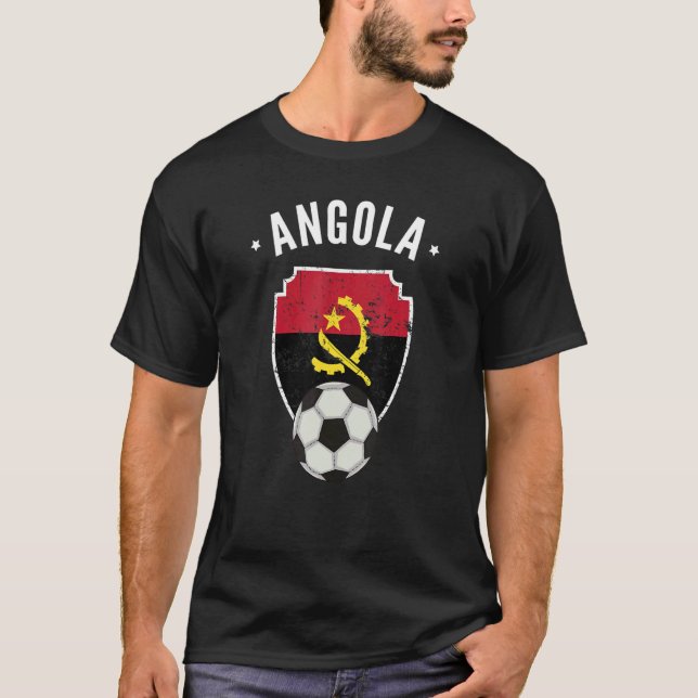 Camiseta Angola Futebol Angola Bandeira Orgulho Angolano R (Frente)