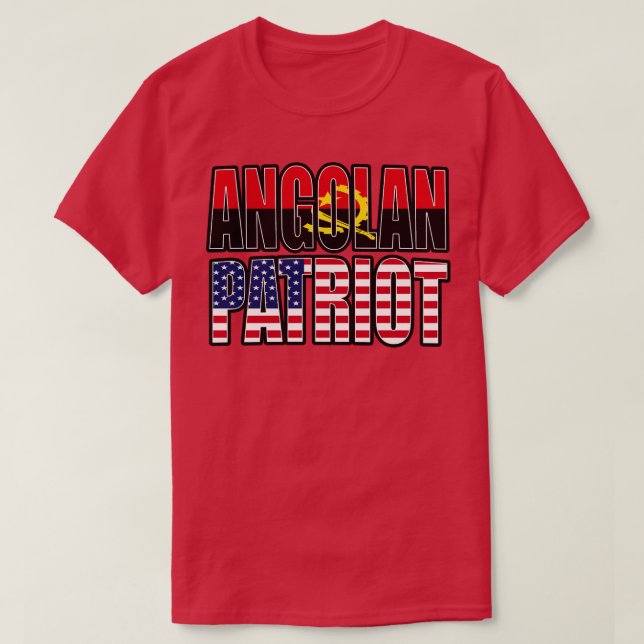 Camiseta Angolan American Patriot Pride Heritage Flag Gift  (Frente do Design)