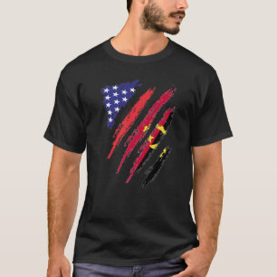 Camiseta Angolano Americano Grown Flag USA Patriot Heritage